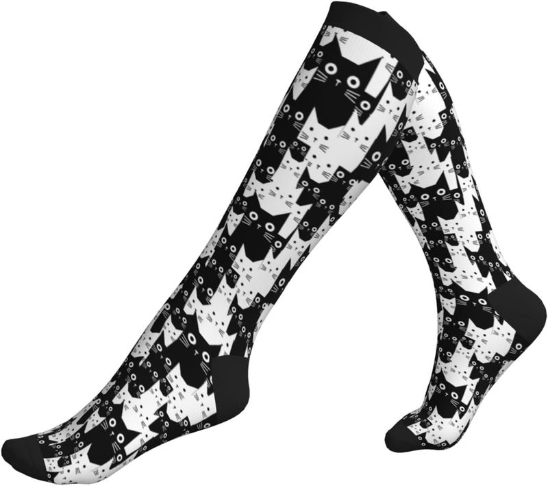 Figtihw Tie Dye Compression Socks Knee High Support Socks For Women Men Running Athletic Hiking - Image 2